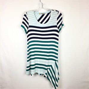 Anthropologie Little Yellow Button stripe dress